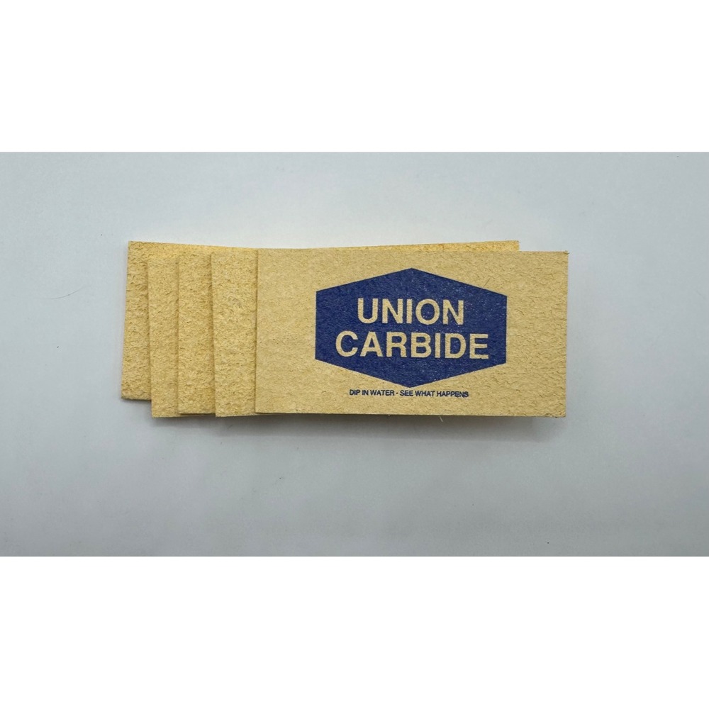 Union Carbide Promotional Advertising Compressed Sponges (4) Vintage Unused